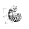 Matched single row tapered roller bearing 32017-X-XL-P5-DF-A80-100